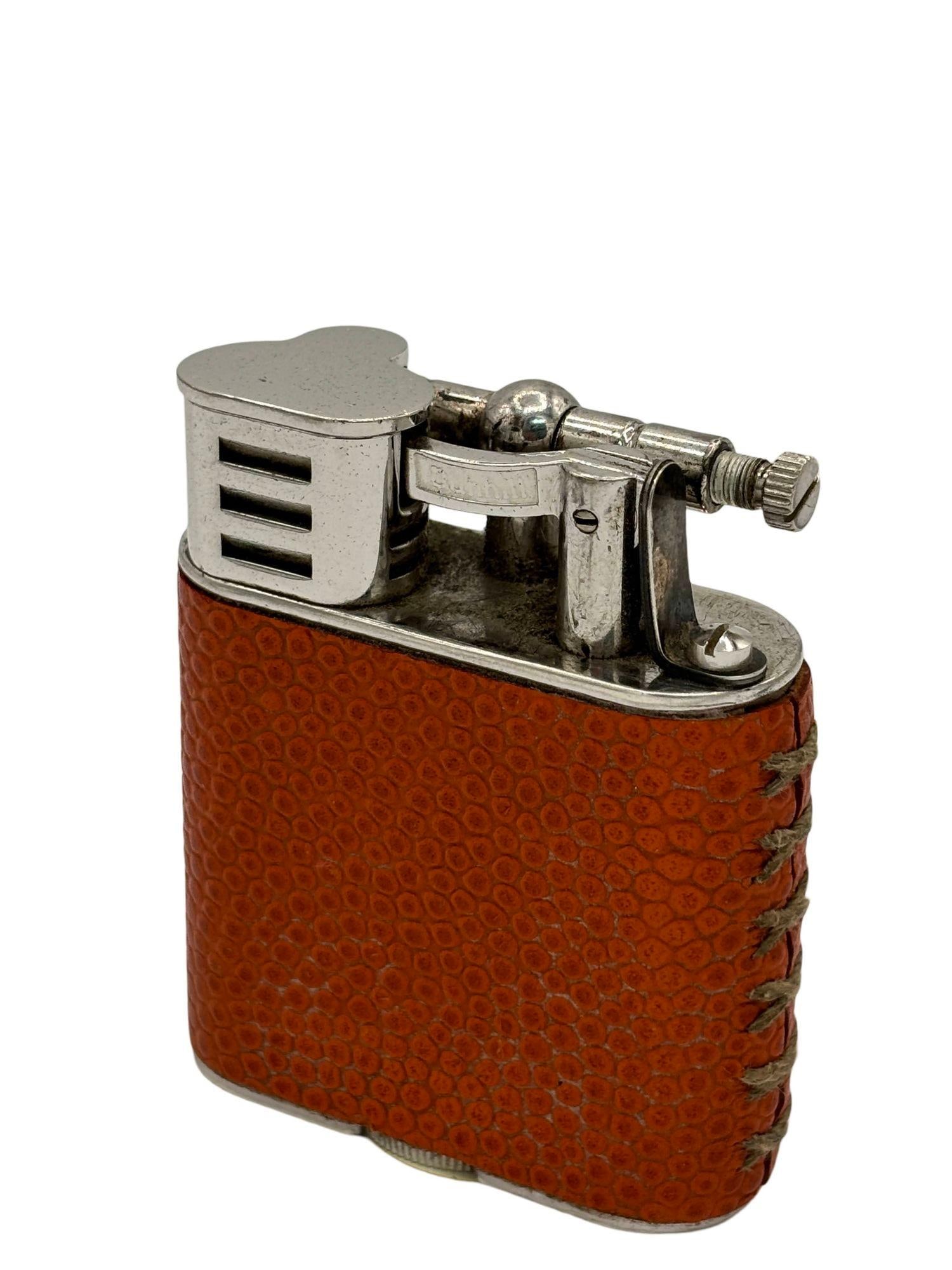 1930s Dunhill "Globetrotter" Crocodile Leather Wrapped Sports Lift Arm Lighter - 2