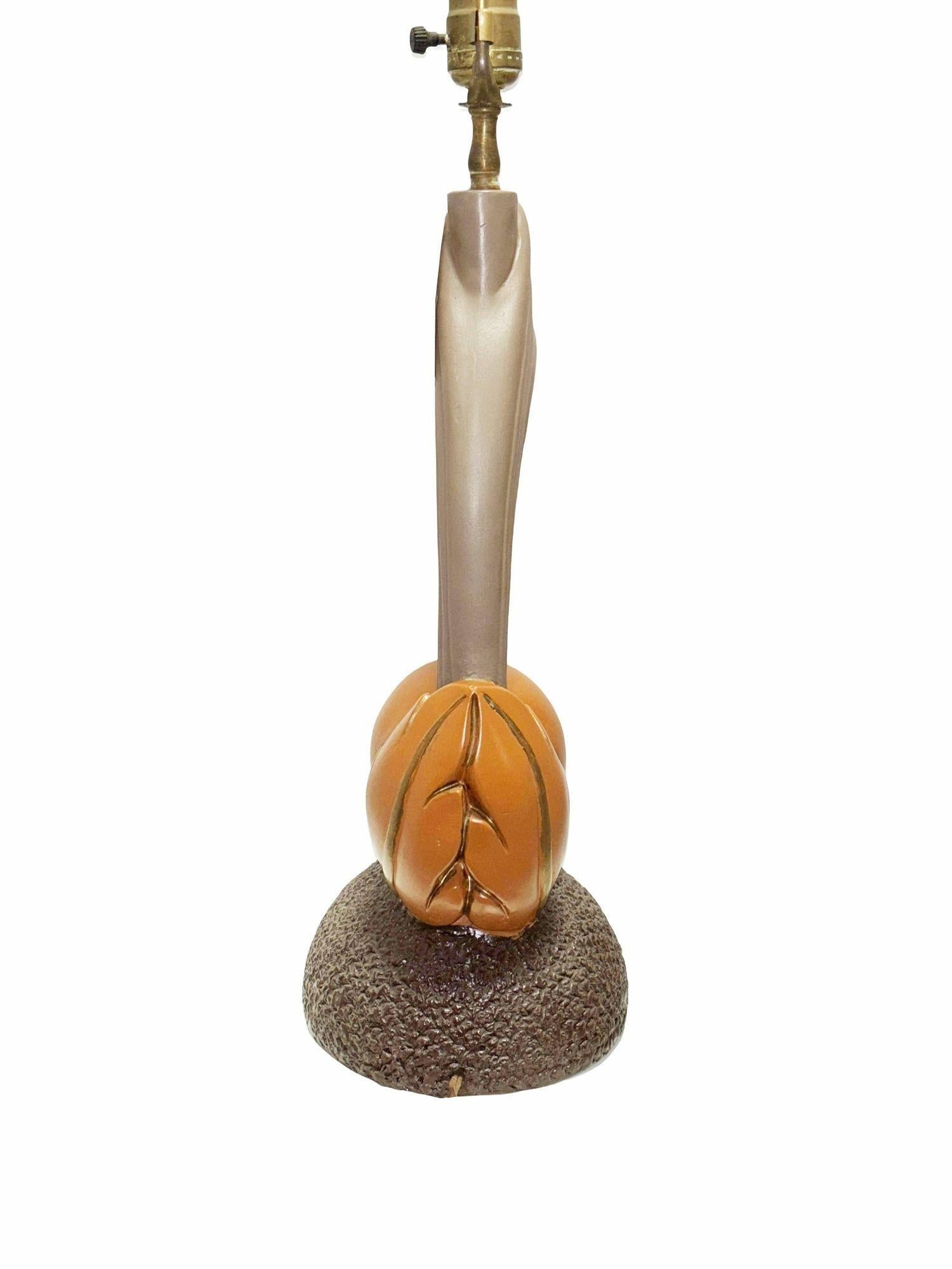 Mid-Century Sculptural Art Pottery Lamp Pair, Circa 1950s - 4