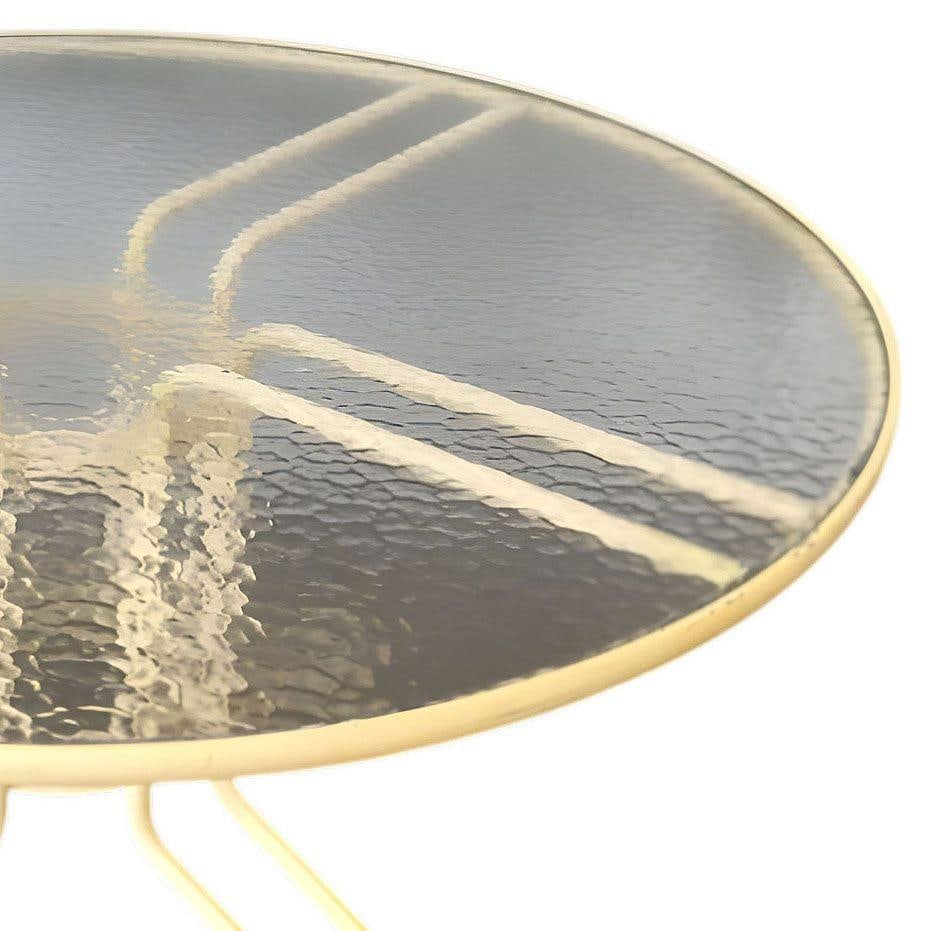 Modern Round "Kailua" Glass & Tubular Steel Patio Table by Brown Jordan - 2