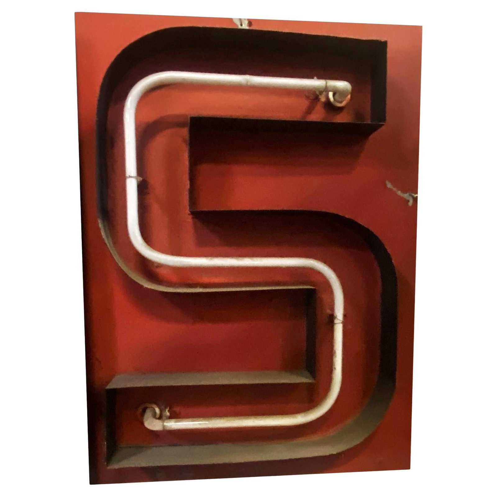 Large Vintage Neon Marquee Letter "S" From Pan American Auditorium: Title: Large Vintage Neon Marquee Letter "S" From Pan American Auditorium Description: Own a piece of Los Angeles history. This large neon marquee letter "S" comes from the interior of the iconic