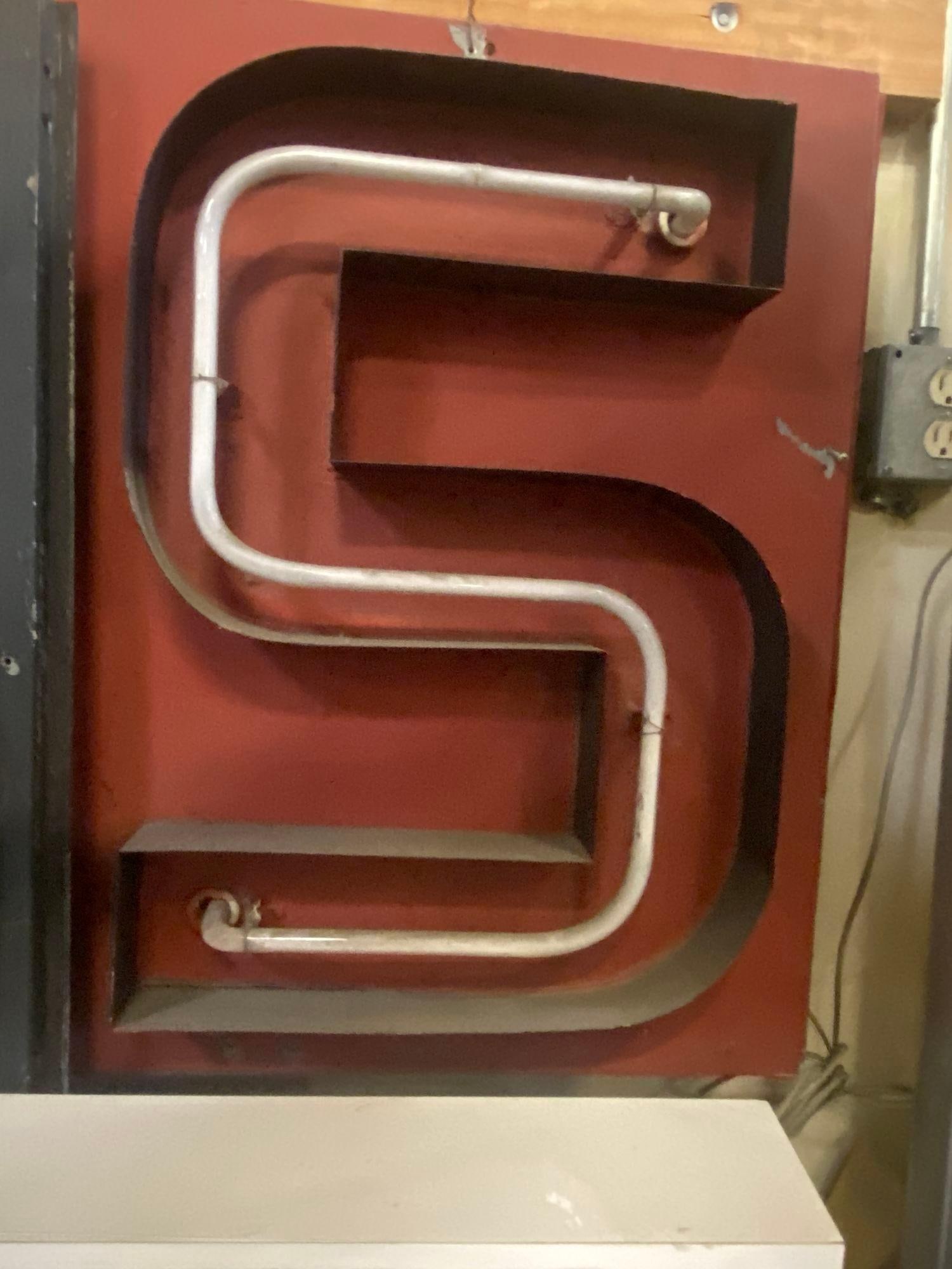 Large Vintage Neon Marquee Letter "S" From Pan American Auditorium - 3