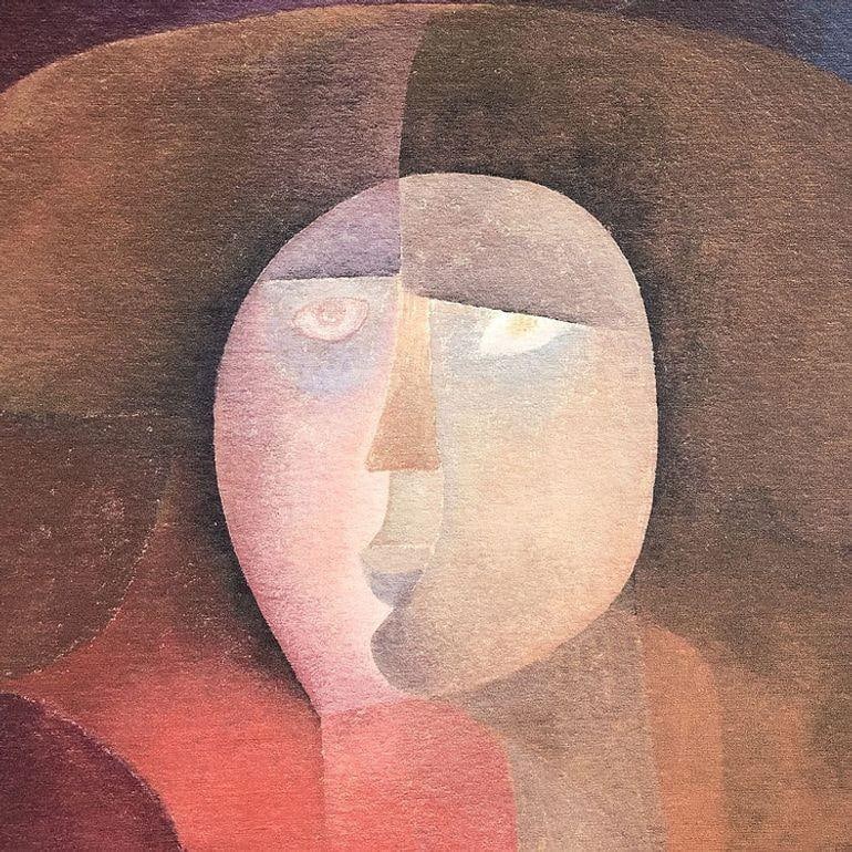 Alberto Valdés Abstract Figurative Portrait Canvas Board Print, Framed - 2