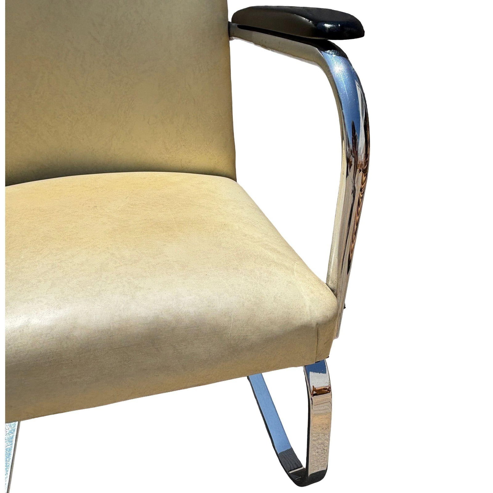 Art Deco Chrome & Vinyl Springer Rocking Chair by Kem Weber for Lloyd - 5