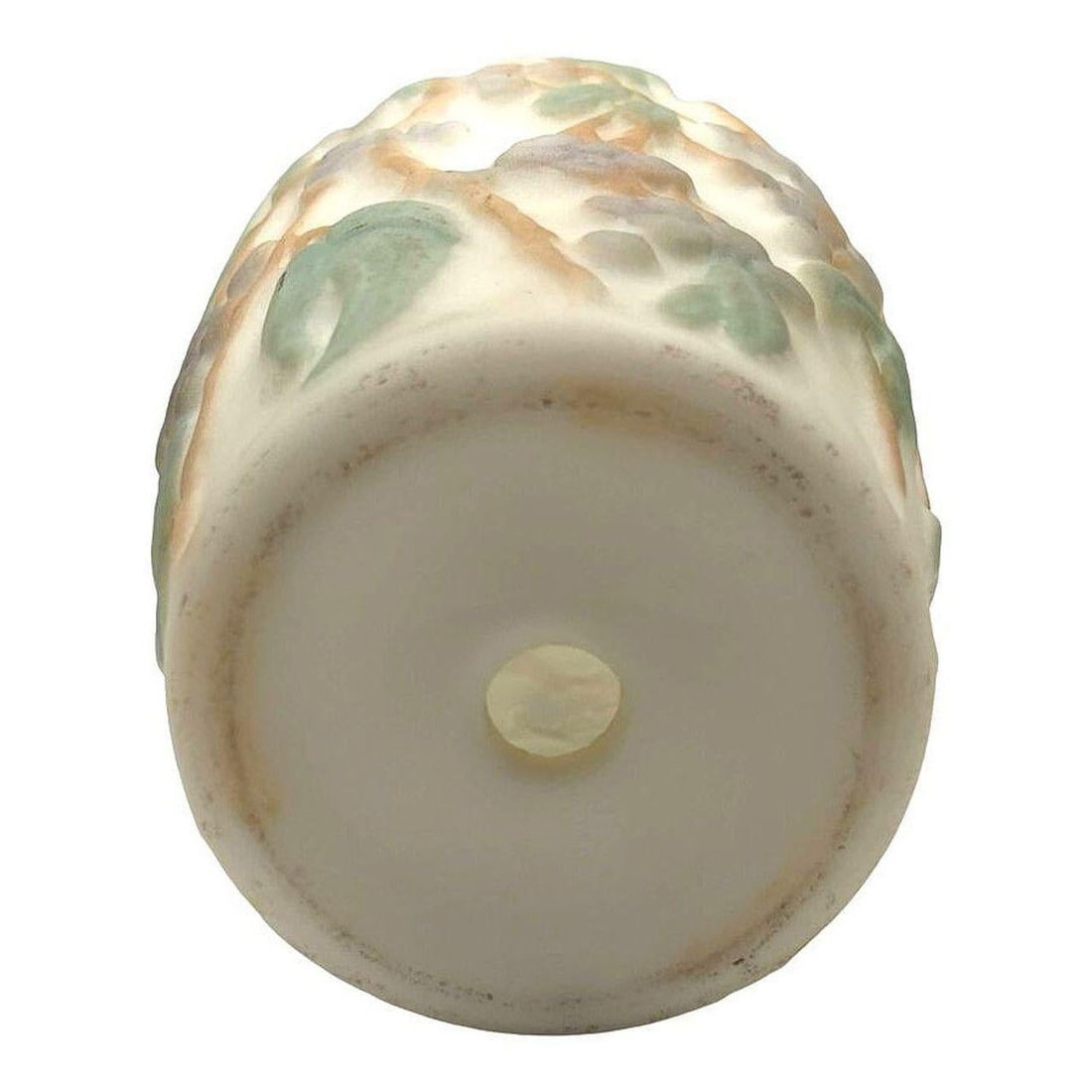 1924 Phoenix Consolidated Satin Glass Lamp Vase Base With Grape Leaves Floral - 5