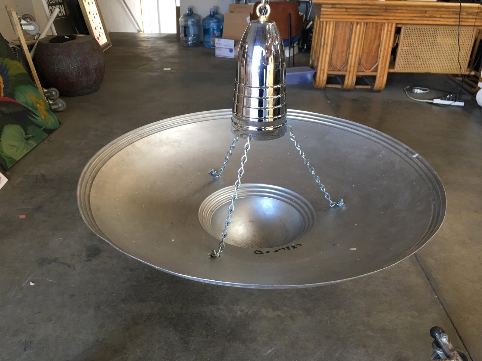 Aluminum Art Deco Saucer Ceiling Pendant Lamp - 4