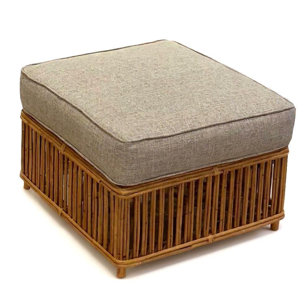 Presidents Stick Reed Rattan Nantucket Ottoman Footstool - 2