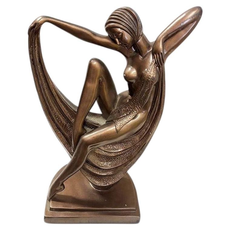 Art Deco Style Nude Flapper Lamp by Crosa for Widdop Bingham & Co Ltd: Title: Art Deco Style Nude Flapper Lamp by Crosa for Widdop Bingham & Co Ltd Description: Striking and sculptural, this Art Deco–inspired nude figurative flapper table lamp by Crosa for Widdop