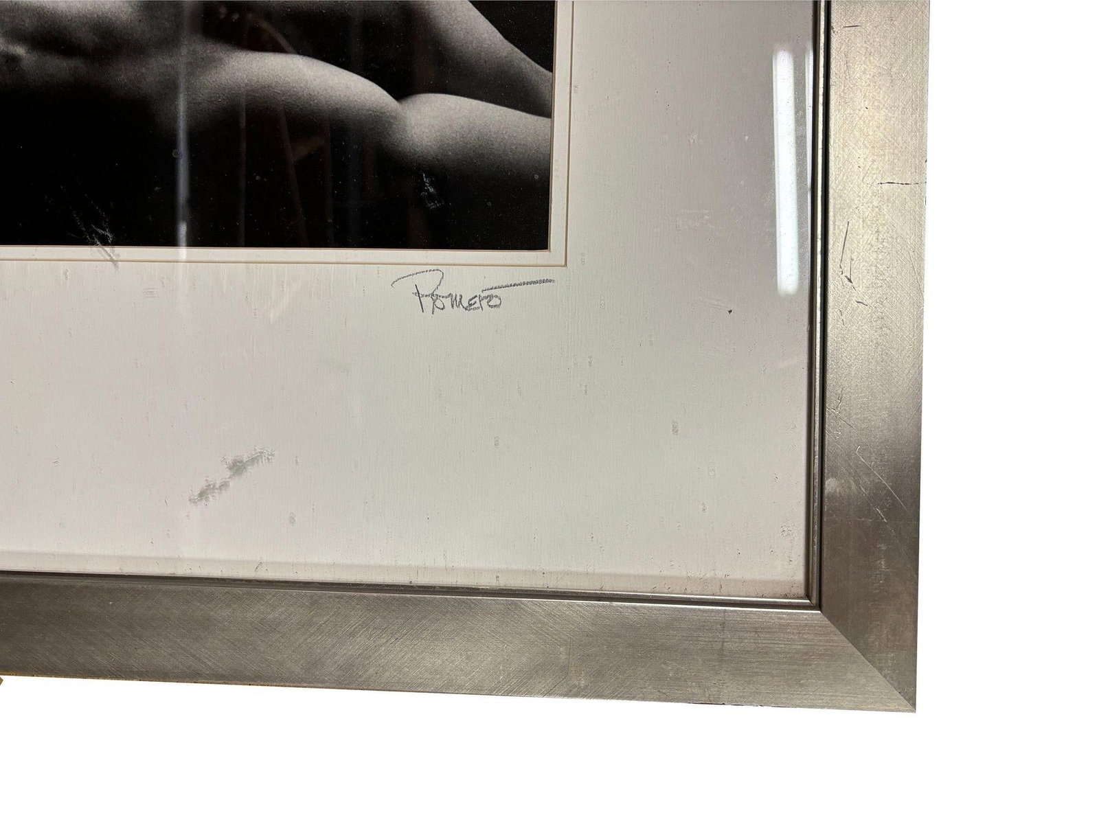 Framed Black and White Photography Print of Nude Figure - 2