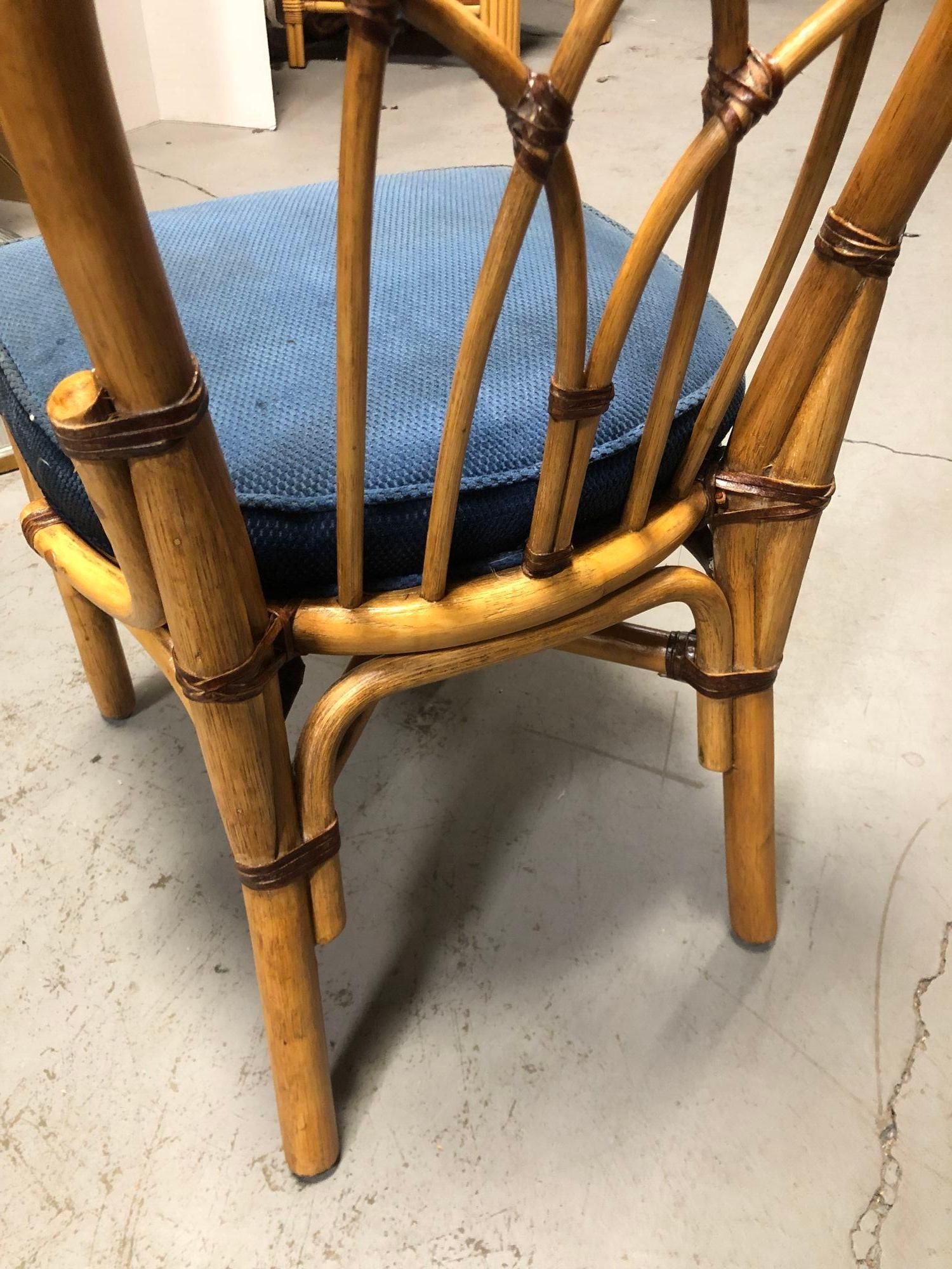 Restored Rattan Dining Chairs with Cathedral Back - 2