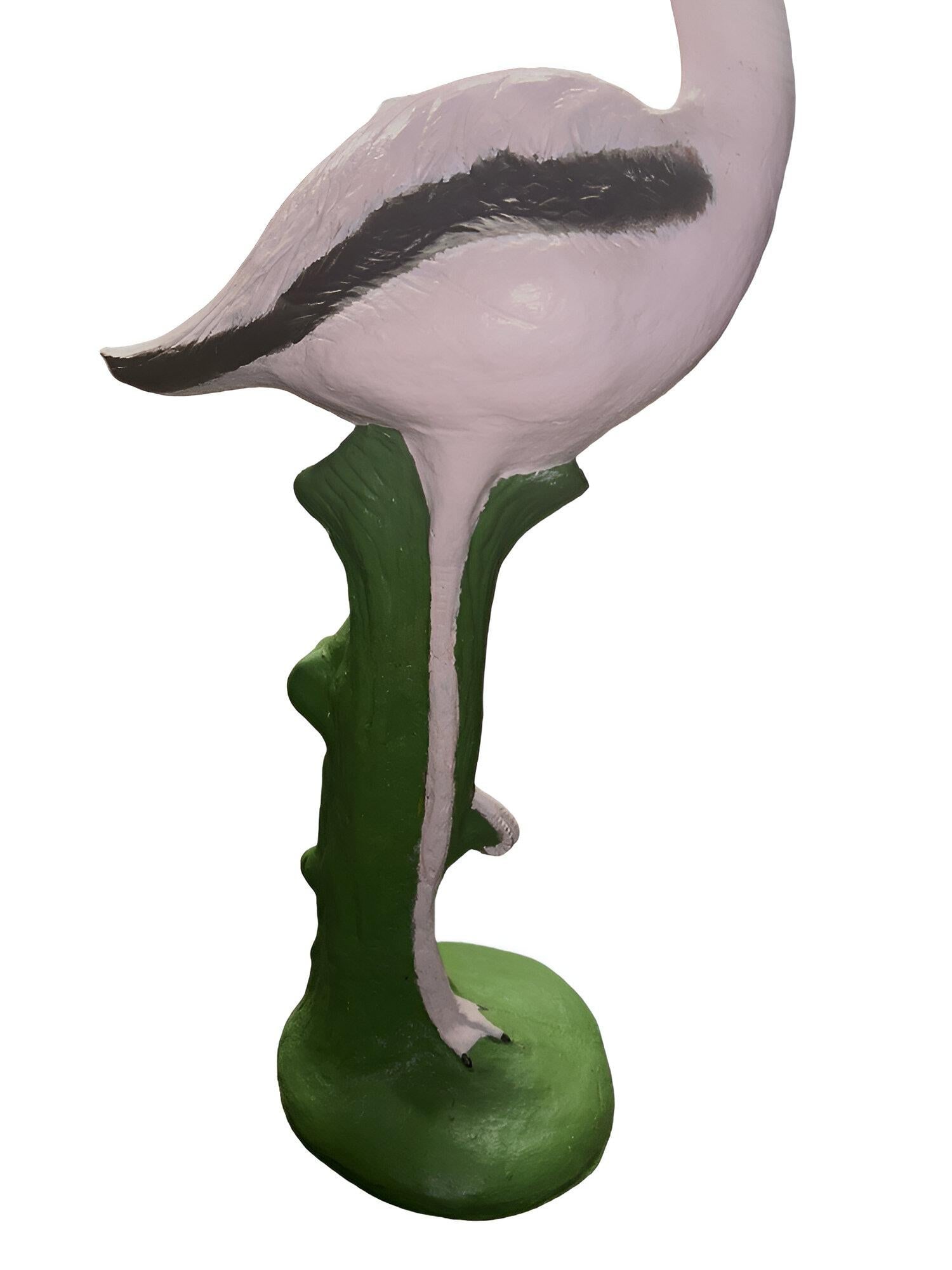 Restored Vintage Life Size Pink Flamingo Statues - Full Size Pair - 2