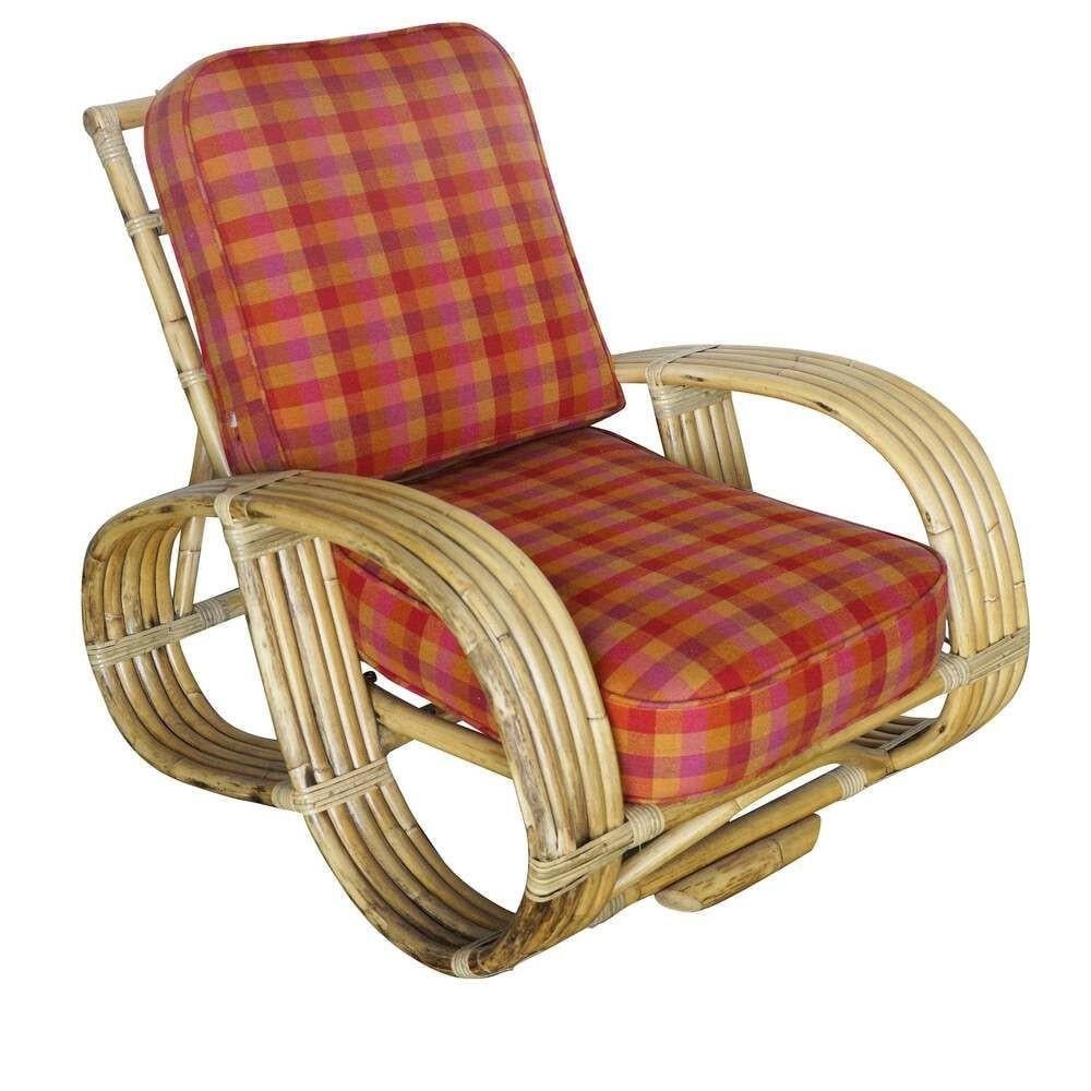 Restored Rare 5-Strand "Reverse Pretzel" Rattan Sofa & Lounge Chair Living Room - 2