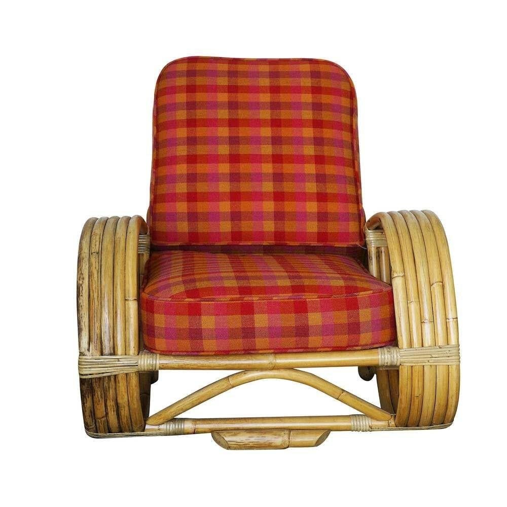 Restored Rare 5-Strand "Reverse Pretzel" Rattan Sofa & Lounge Chair Living Room - 3