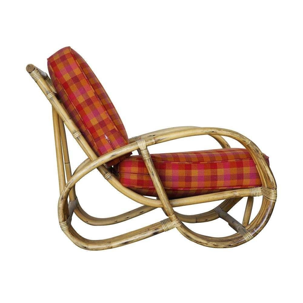 Restored Rare 5-Strand "Reverse Pretzel" Rattan Sofa & Lounge Chair Living Room - 5