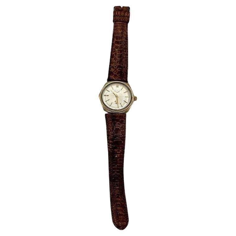 Longines 10K Gold-Filled Hexagonal Case Manual Watch w/ Crocodile Leather Band: Title: Longines 10K Gold-Filled Hexagonal Case Manual Watch w/ Crocodile Leather Band Description: This 1960s Longines 10K Gold-Filled hexagonal case watch showcases exceptional craftsmanship,
