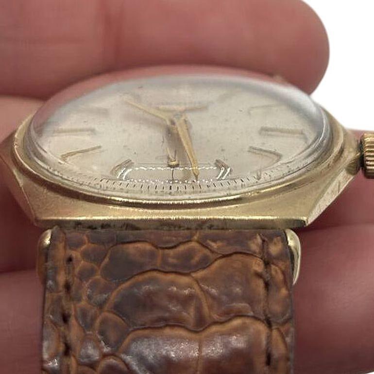 Longines 10K Gold-Filled Hexagonal Case Manual Watch w/ Crocodile Leather Band - 3