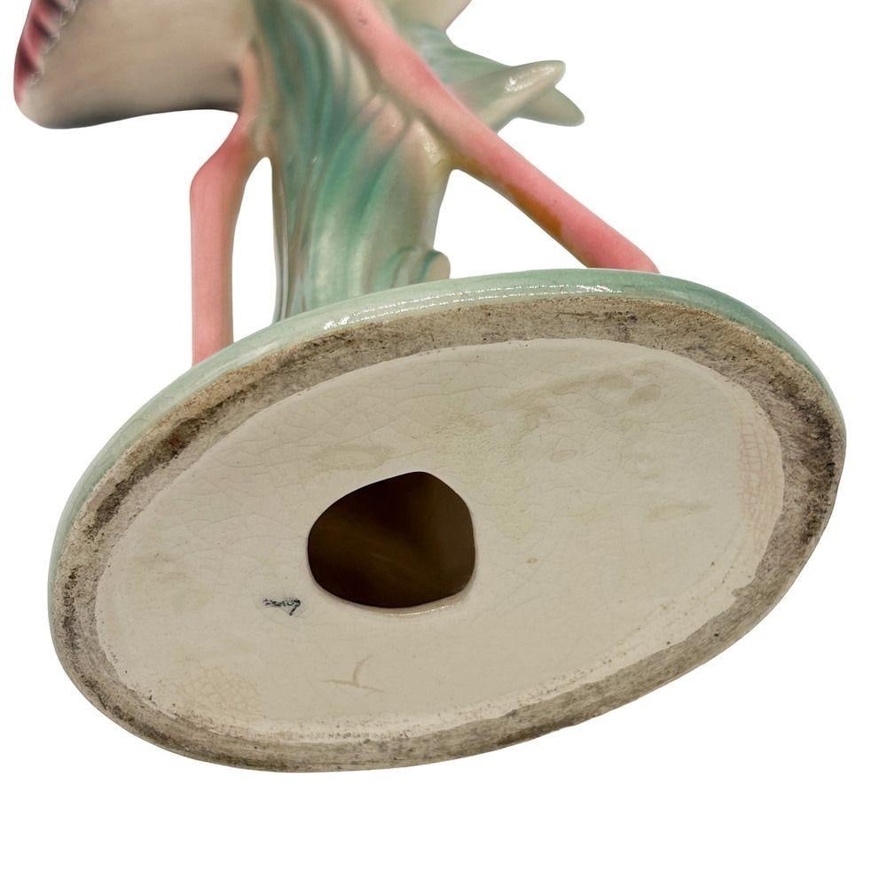 Mid-century Matching Pink Flamingo Ceramic Tabletop Vase Set By Brad Keeler - 5