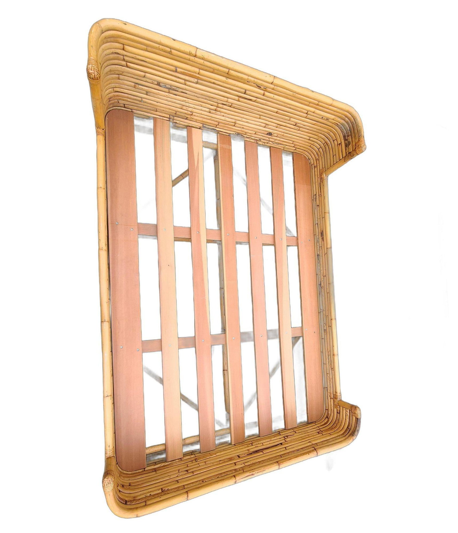 Vintage Full Size Stacked Rattan Bed Frame by Seven Seas - 2