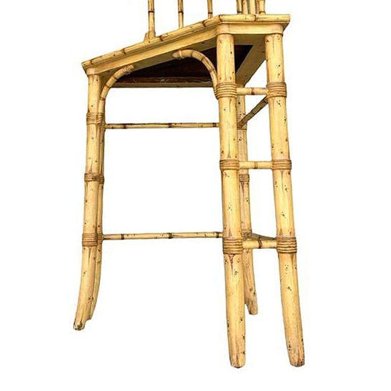 Mid-century James Mount Style 3-Tiered Blonde Bamboo Corner Shelf - 4