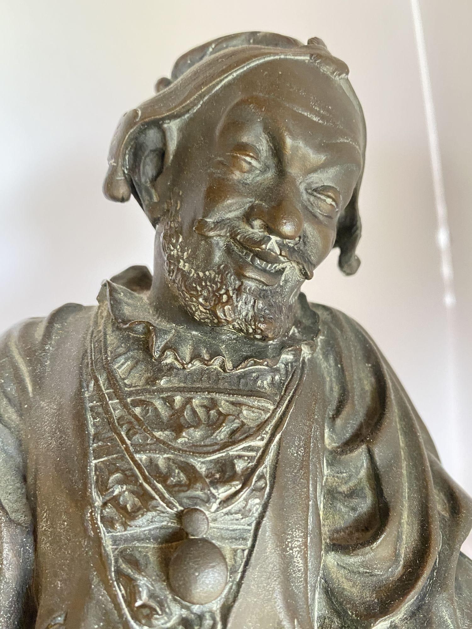 Victorian Bronze Jester Sculpture by After Alfred Barye, France 1860 - 3