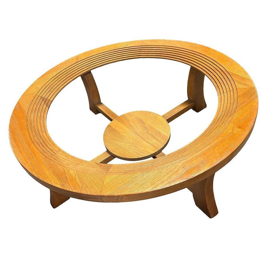 Stepped Art Deco Blond Oak & Glass Coffee Table By Paul Frankl for Brown Saltman - 2