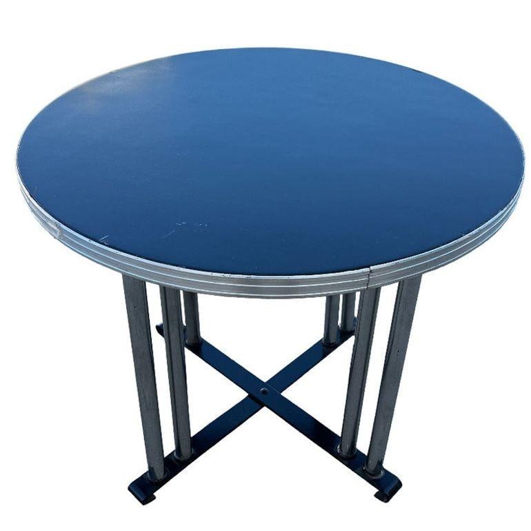 Streamline Art Deco Chrome Round Side Smokers Table - 2
