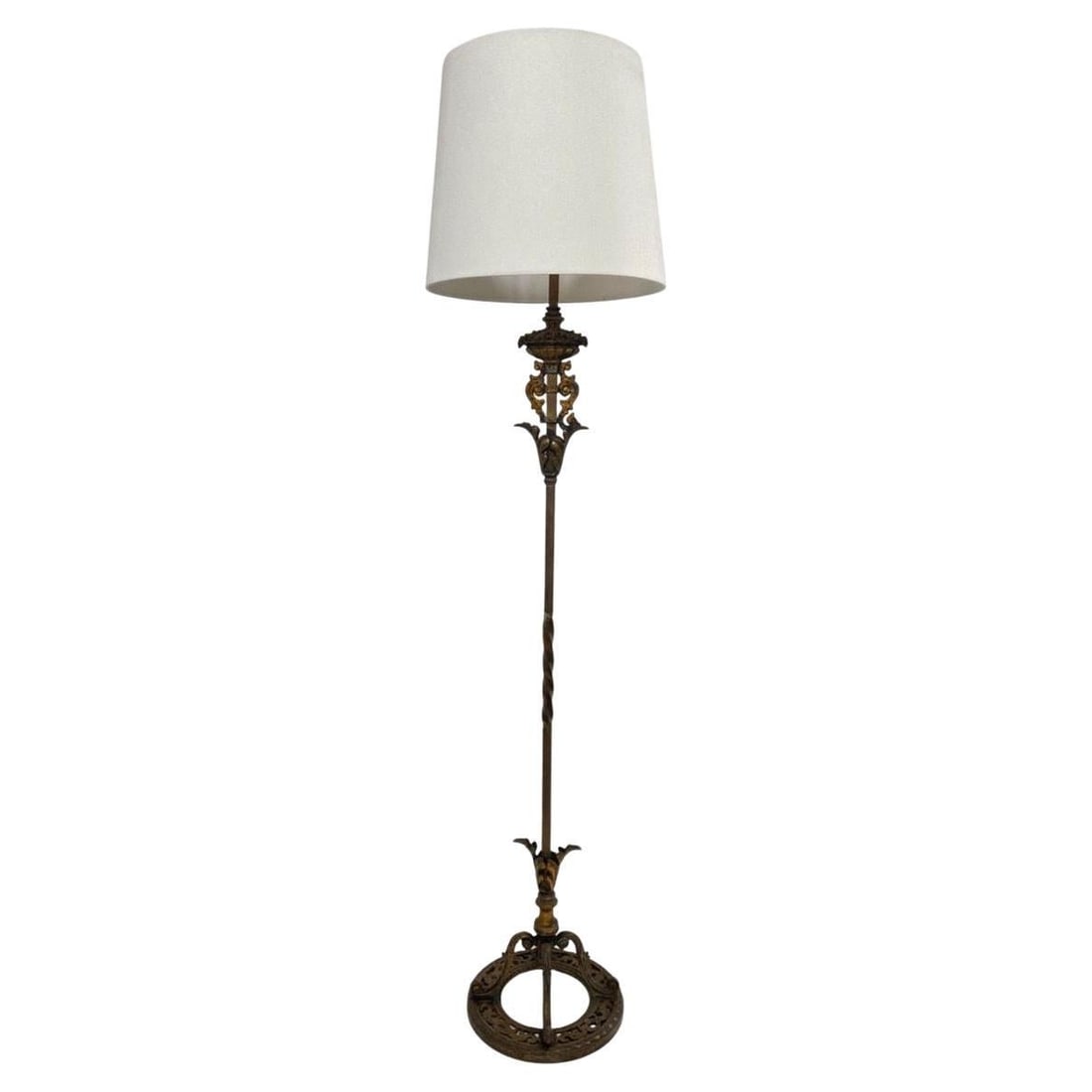 Hollywood Regency Cast Iron Torchiere Floor Lamp by Rembrandt (1 of 5)