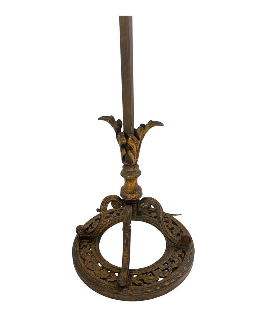 Hollywood Regency Cast Iron Torchiere Floor Lamp by Rembrandt - 3