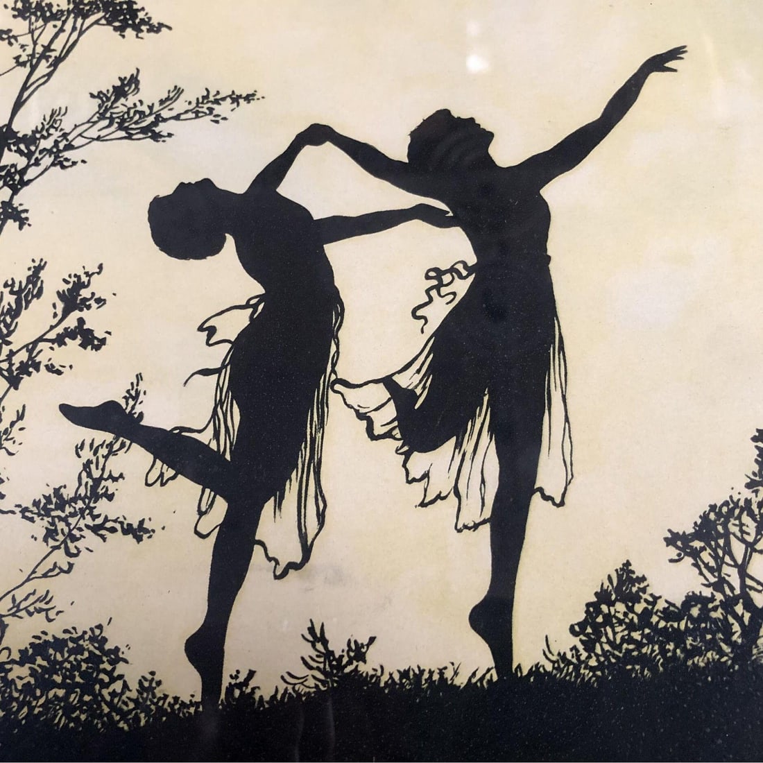 1915 Framed Neo-Classic Where Terpsichore Dwells Silhouette Print by Boris Major - 2