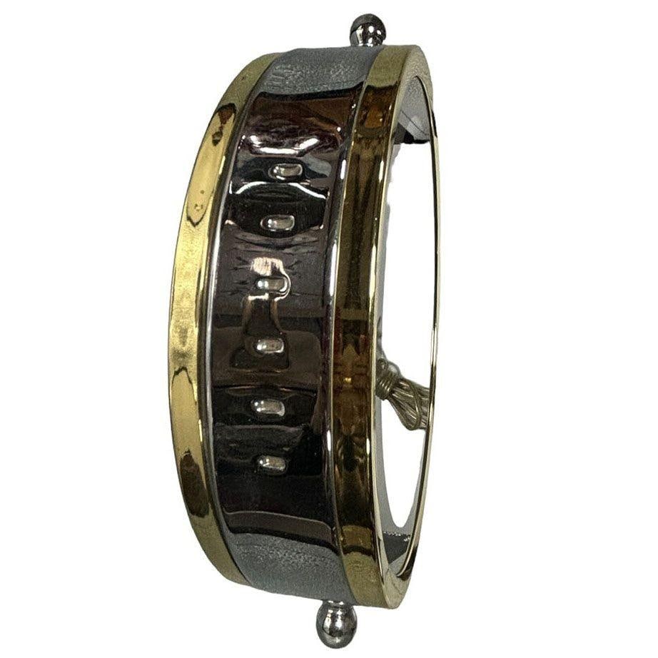 High Style Brass & Chrome Florescence Magnifying Vanity/Jewelry Mirror - 3