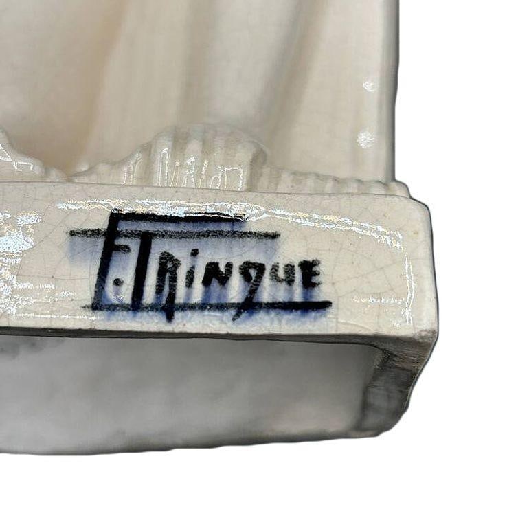 French Art Deco Nude Female Ceramic Sculpture signed by F. Trinque - 5