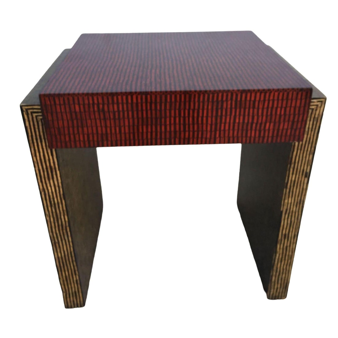 Two-Tone Cubist Style Side Table and Coffee Table Set - Set of 3 - 3