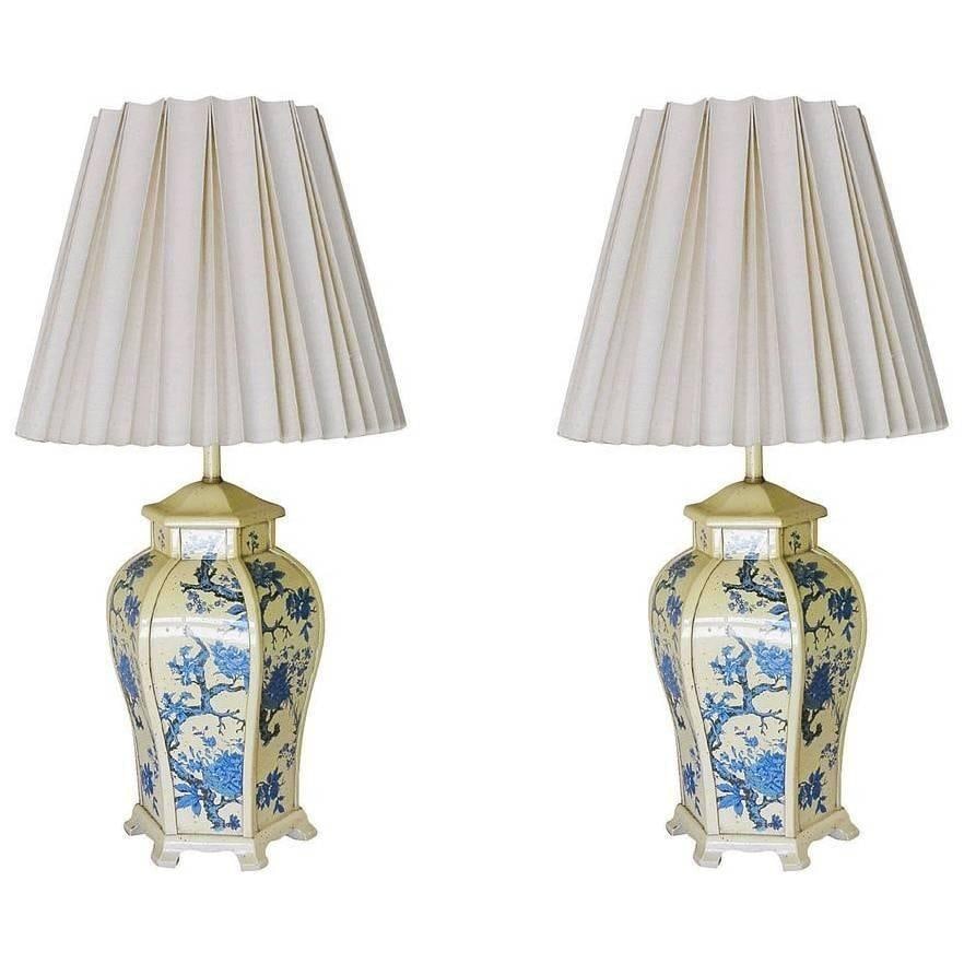James Mont Style Enamel Asian Inspired Midcentury Lamp Pair - 5