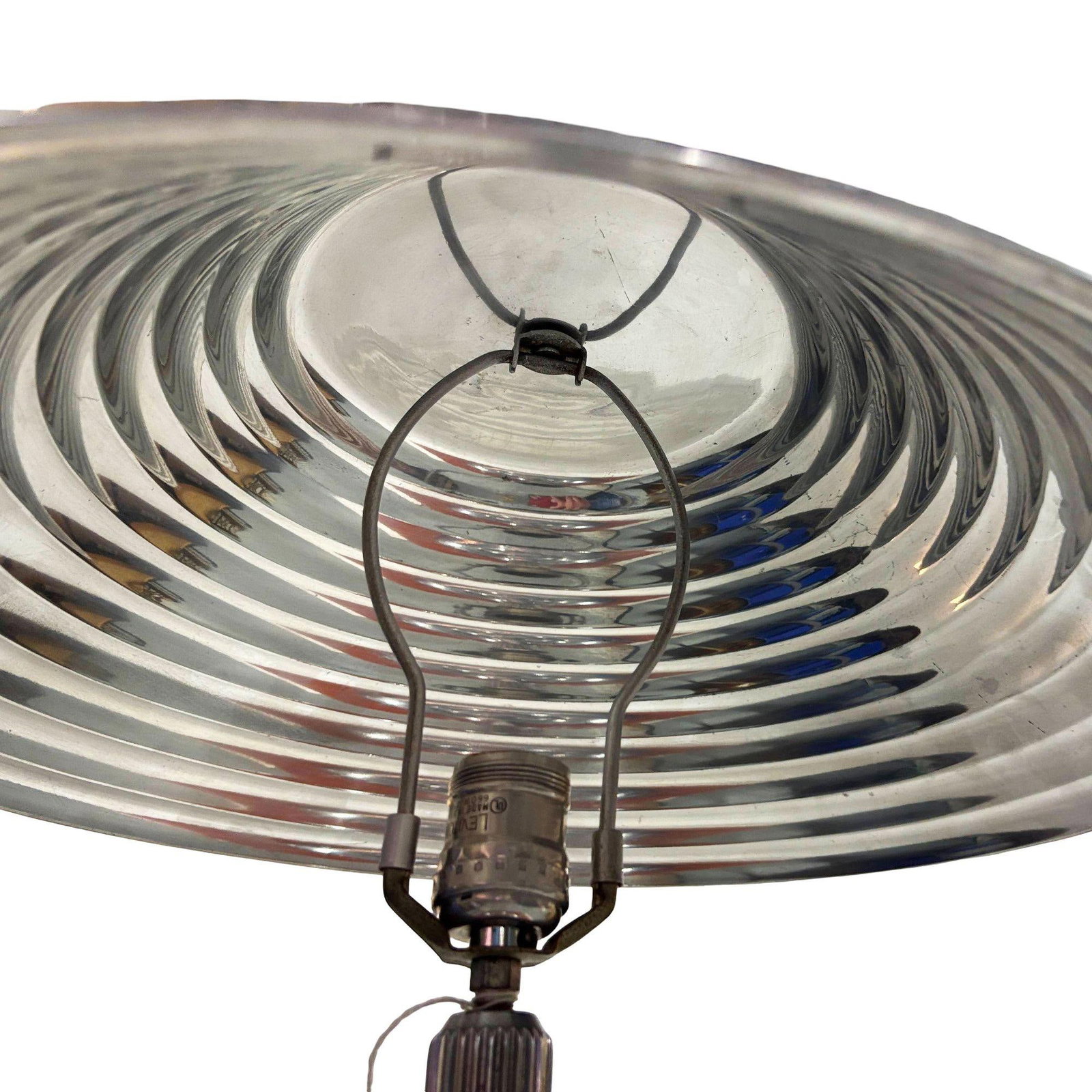 1980s Chrome Machine Age Art Deco Style Table Lamp w/ Torque Converter Base - 4