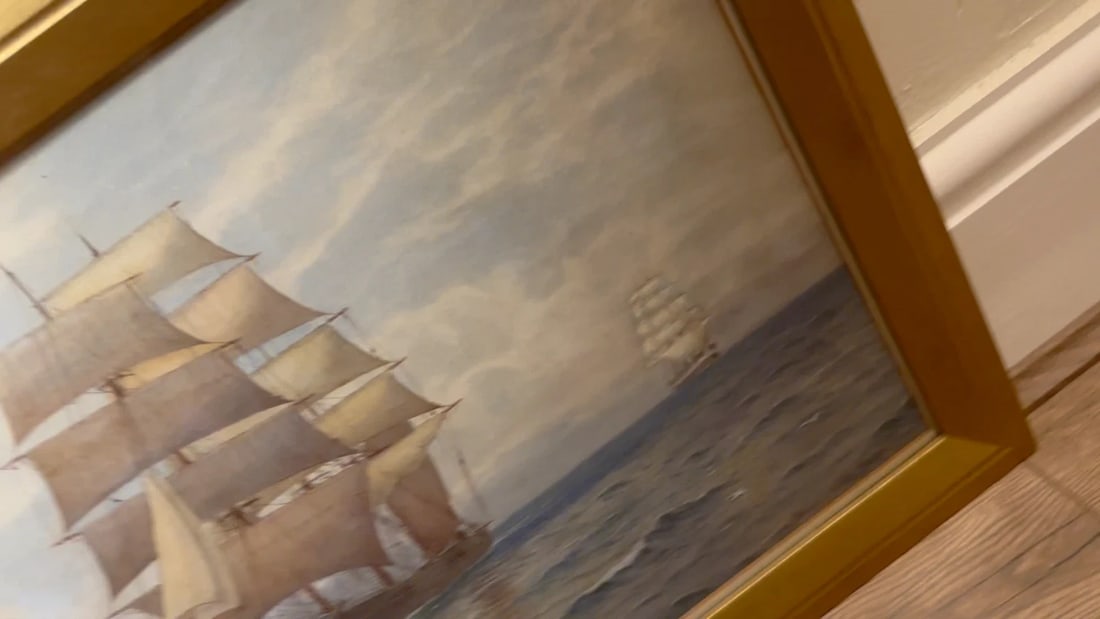 Victorian Marine Watercolour Barque Sailing Ship By Samuel John Milton Brown - 2