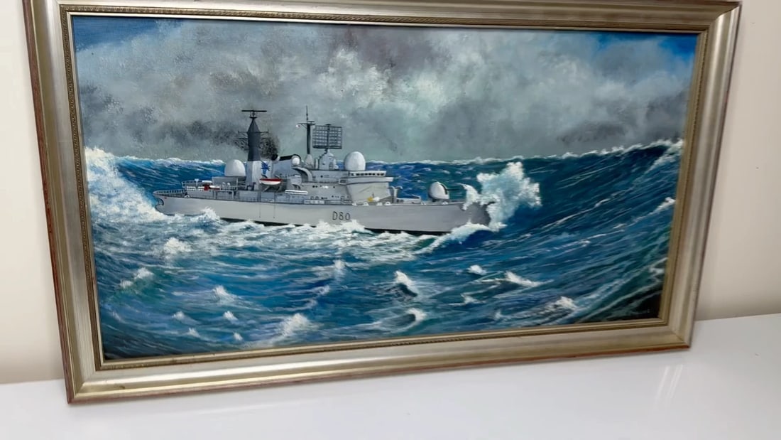 Moments Before the Exocet Storm HMS Sheffield Under Captain Salt Falklands War - 2