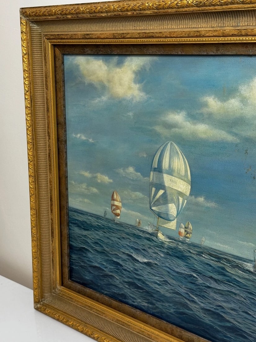 Admiral’s Cup Carina Leads 1969 by Brian Mays Cross Channel Yacht Race off Cowes - 4