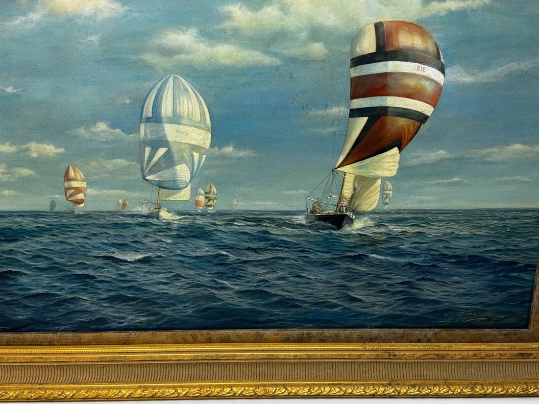 Admiral’s Cup Carina Leads 1969 by Brian Mays Cross Channel Yacht Race off Cowes - 5