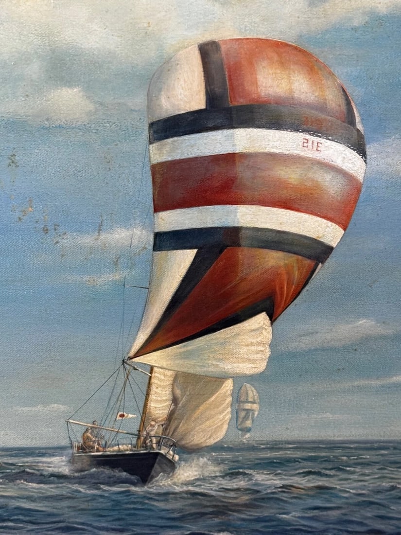 Admiral’s Cup Carina Leads 1969 by Brian Mays Cross Channel Yacht Race off Cowes - 9