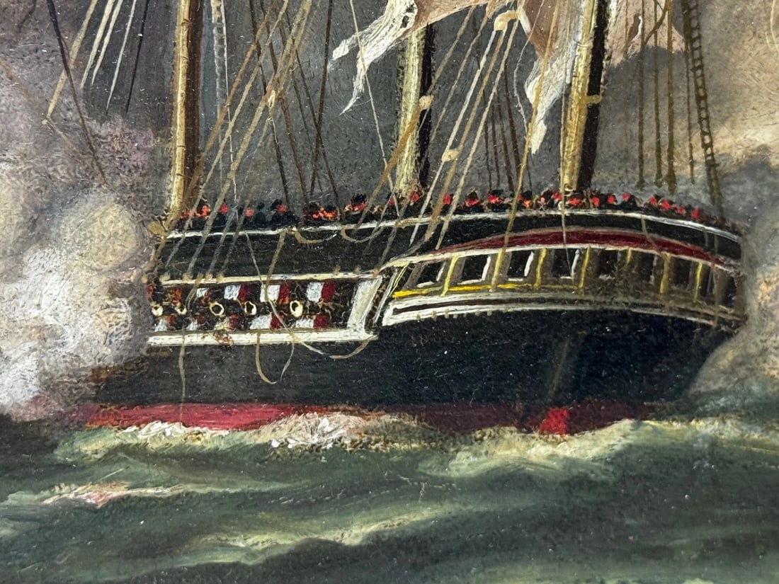 Oil Painting USS Constitution Captures HMS Cyane & HMS Levant, War of 1812 - 19