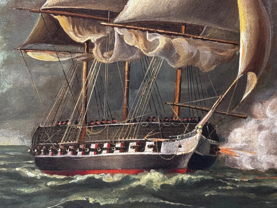 Oil Painting USS Constitution Captures HMS Cyane & HMS Levant, War of 1812 - 4