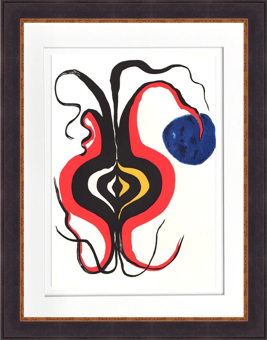 Calder Original Lithograph DM07156L Derriere le Miroir 1966 framed: Title: Calder Original Lithograph DM07156L Derriere le Miroir 1966 framed Description: Artist: Alexander Calder Country: USA Title: Untitled - DM07156L Medium: Original Lithograph Marks: Not signed no