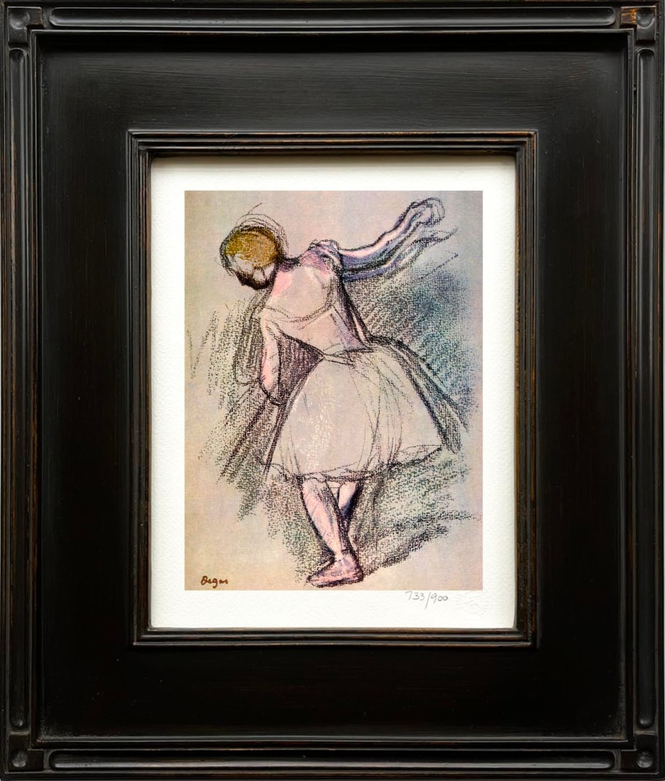 Edgar Degas Dancer Dressed in White Framed: Title: Edgar Degas Dancer Dressed in White Framed Description: Artist: Edgar Degas Country: France Title: Dancer Dressed in White Medium: Giclees Marks: Limited Edition numbered, not signed Paper: Arc
