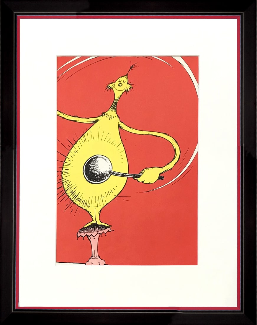Framed print for Dr Seuss 3: Title: Framed print for Dr Seuss 3 Description: Artist: Theodor Geisel known by Dr Seuss\nCountry: USA\nTitle: Untitled\nMedium: Lithographic print \nPaper Size: 11x 8 inches on matte paper\nProvenanc