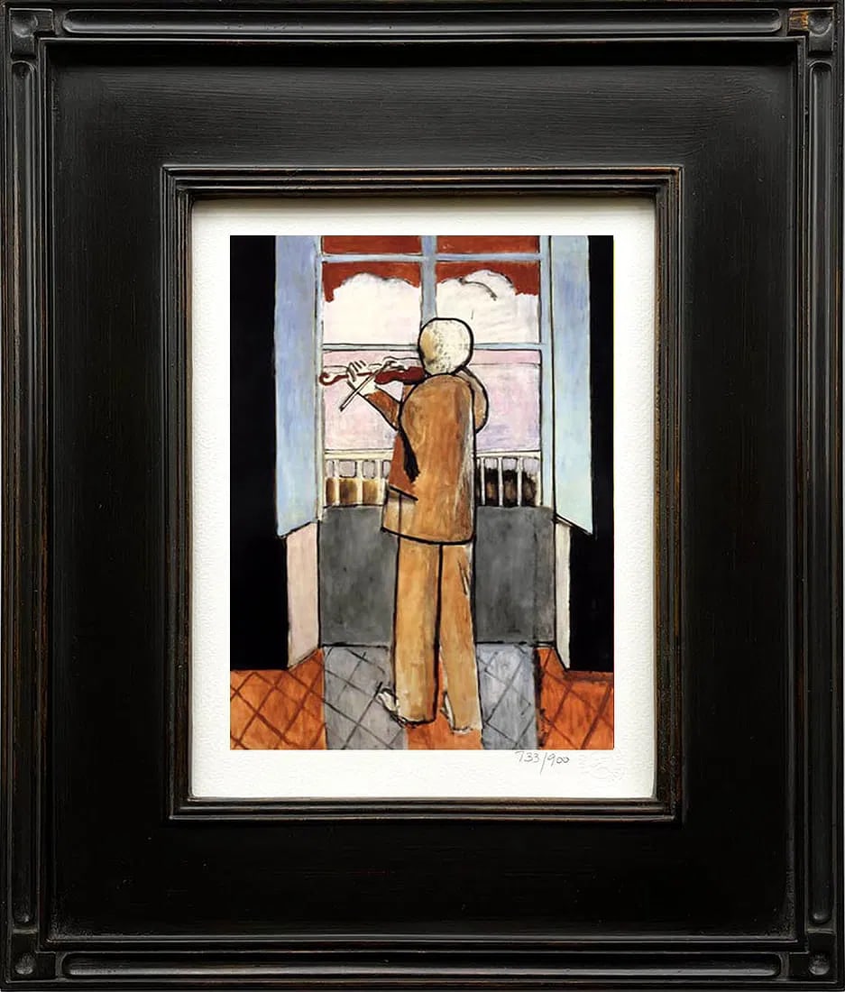 Matisse Violonist At The Window framed: Title: Matisse Violonist At The Window framed Description: Title: Violonist At The Window Artist: Henri Matisse (After) Country: France Medium: Giclees Marks: Limited edition sealed & numbered Paper: 