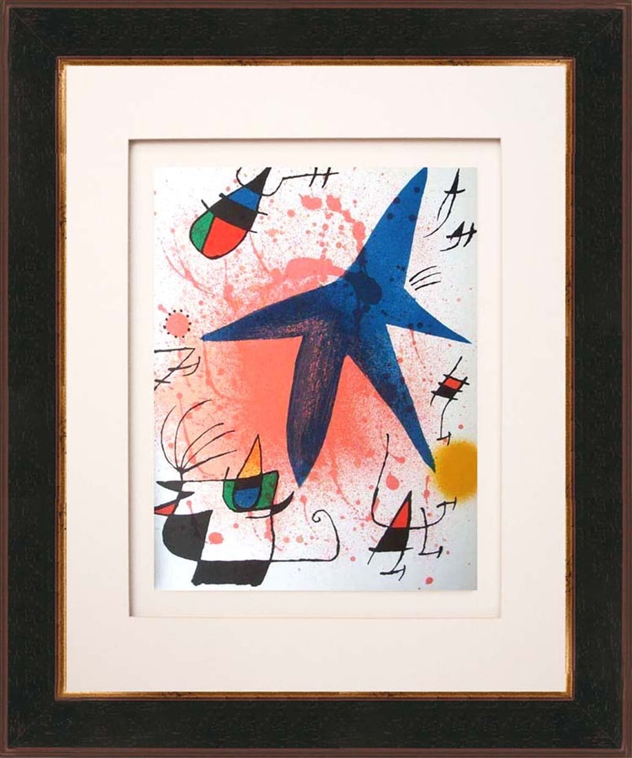 Joan Miro Original Lithograph V1-1 Mourlot 1970 Framed: Title: Joan Miro Original Lithograph V1-1 Mourlot 1970 Framed Description: Artist: Joan Miro Country: Spain Title: Untitled V1-1 Medium: Original Lithograph Marks: Not signed, not numbered Size: Vellu