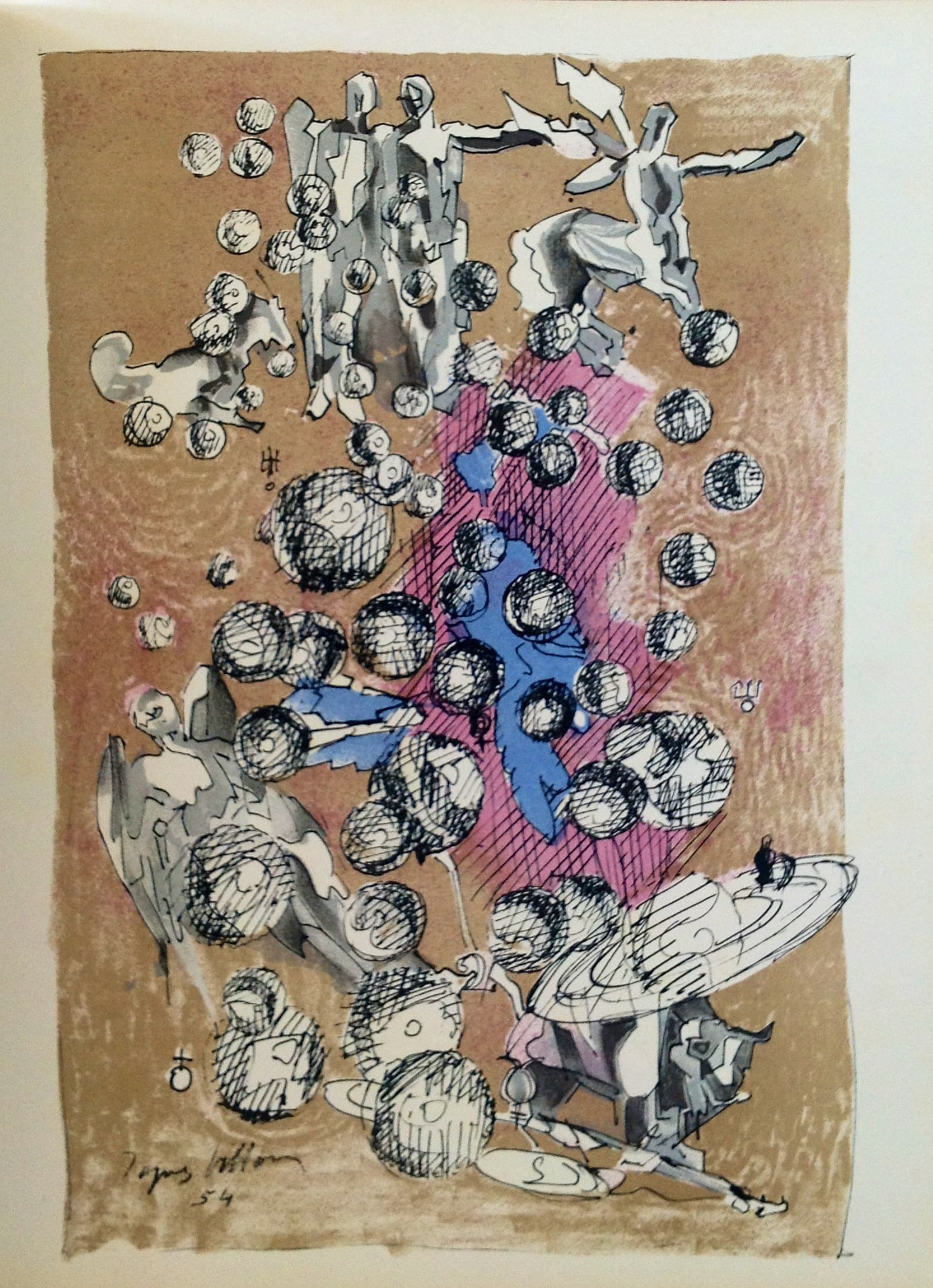 Jacque Villon Original Lithograph XXe Siecle 1959: Title: Jacque Villon Original Lithograph XXe Siecle 1959 Description: Title: Untitled Artist: Jacque Villon Country: France Medium: Original Lithograph Marks: Signed in plate, not numbered Printed: 19