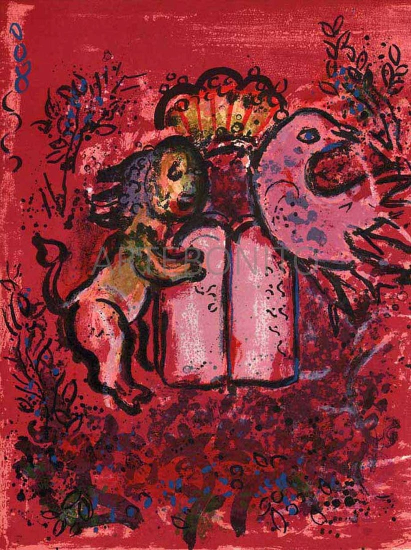 Chagall Original Lithograph Table of laws Jerusalem windows 1962: Title: Chagall Original Lithograph Table of laws Jerusalem windows 1962 Description: Title: Table of the laws - Frontispiece Artist: Marc Chagall Country: Russia - France Medium: Original Lithograph M