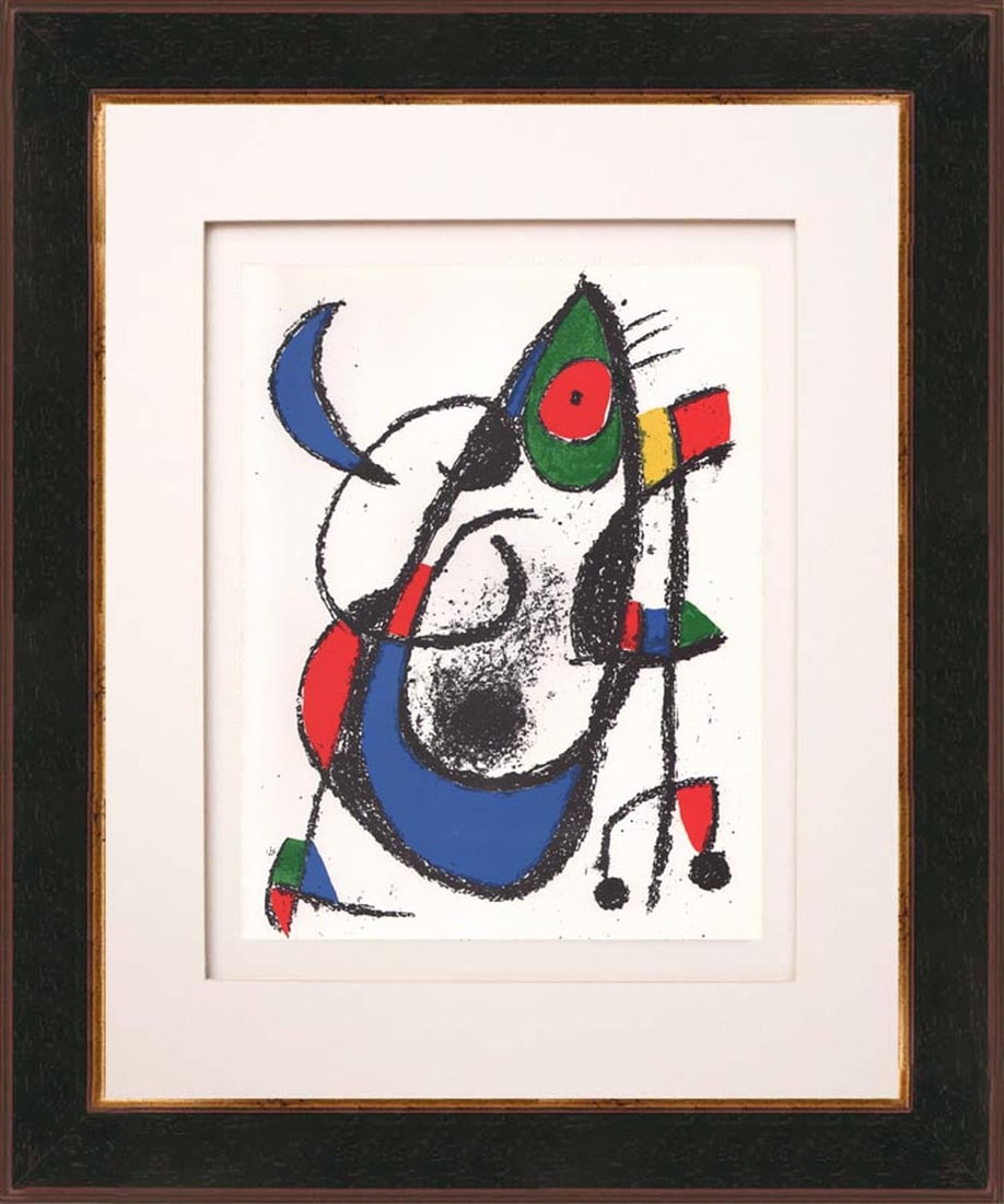 Joan Miro Original Lithograph V2-11 Mourlot 1975 Framed: Title: Joan Miro Original Lithograph V2-11 Mourlot 1975 Framed Description: Artist: Joan Miro Country: Spain Title: Untitled V2-11 Medium: Original Lithograph Marks: Not signed, not numbered Size: