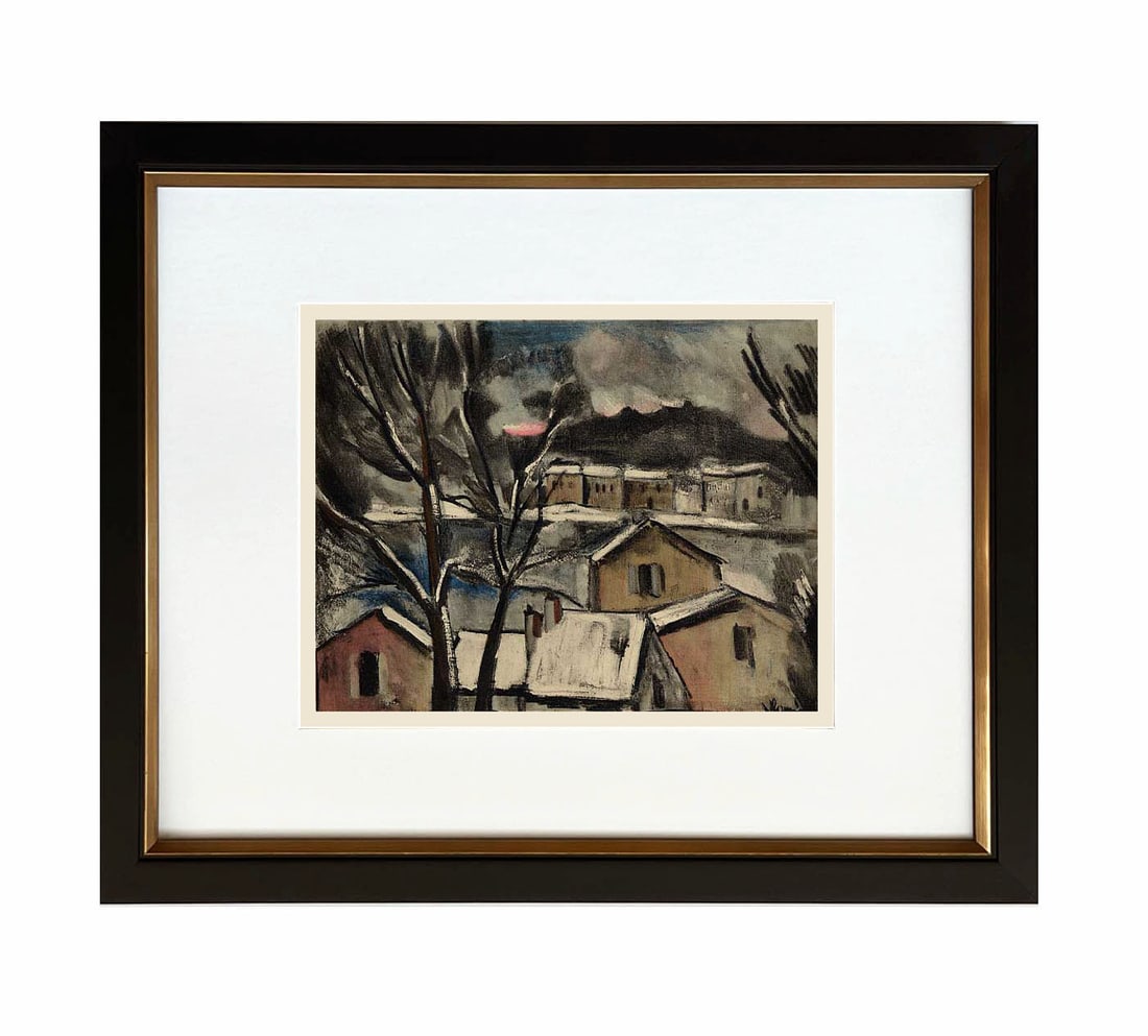 Vlaminck Lithograph 16 Winter Landscape 1958 Framed - 2