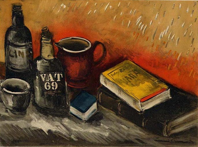 Vlaminck Lithograph 27 Still life with whisky bottle 1958 Framed: Title: Vlaminck Lithograph 27 Still life with whisky bottle 1958 Framed Description: Title: Still life with a whisky bottle Artist: Maurice de Vlaminck Country: France Medium: Lithograph - 27 Marks: